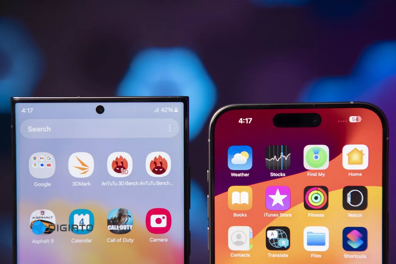 مقایسه آیفون 15 پرو مکس و گلکسی S23 اولترا؛ تقابل قرن 29 مقایسه آیفون ۱۵ پرو مکس و گلکسی اس ۲۳ اولترا