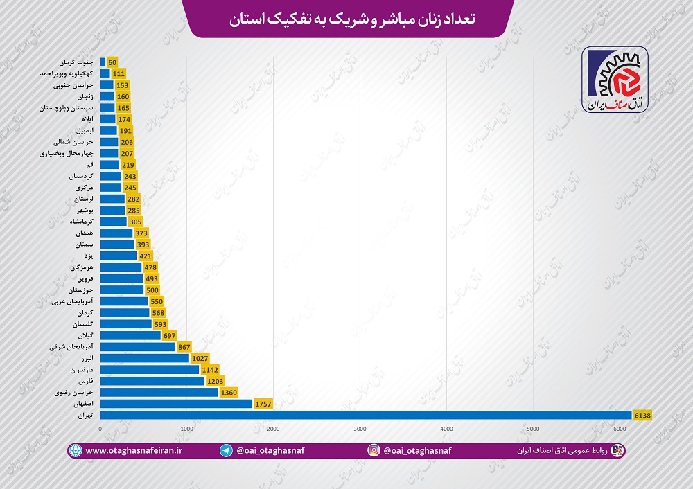 وجود پررنگ زنان در فعالیتهای صنفی + نمودار 5 اتاق اصناف
