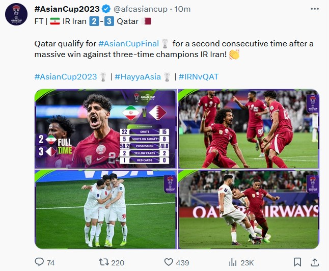 واکنش AFC به صعود قطر و حذف ایران واکنش AFC به صعود قطر و حذف ایران