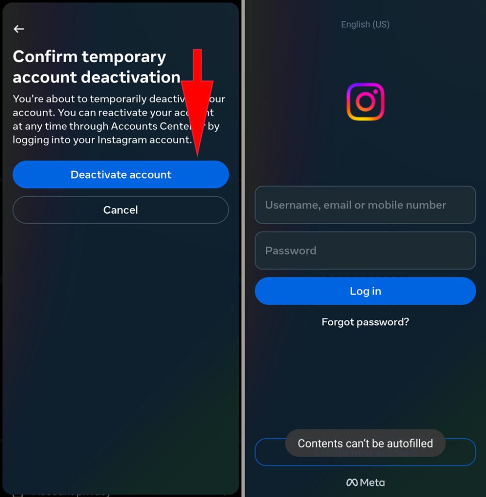 آموزش تصویری دی اکتیو اینستاگرام 16 حذف موقت اکانت اینستاگرام با موبایل