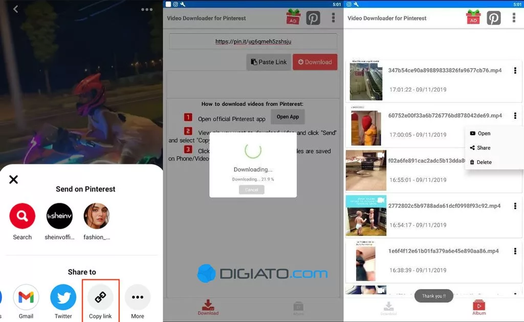 دانلود محتوا Pinterest