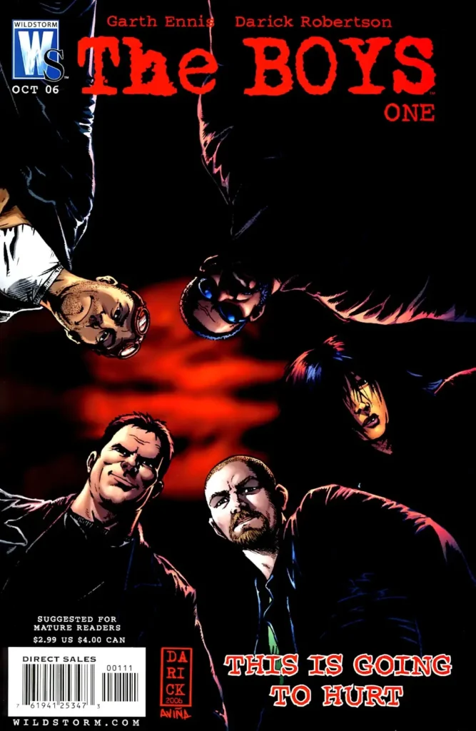 چرا به بازی مبارزهای The Boys نیاز داریم؟_دلچسب 7 کاور شمارهی ۱ کمیک The Boys با لگوی ایمپرینت WildStorm (برای دیدن سایز کامل روی تصویر تپ/کلیک کنید)
