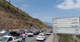 محورهای چالوس و فیروزکوه در ترافیک سنگین هستند