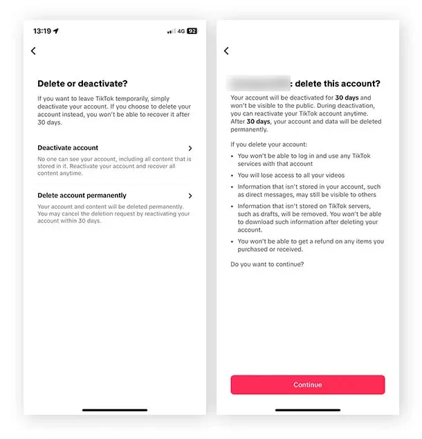 1731640938 283 آموزش دیلیت اکانت تیک تاک؛ حذف Tik Tok به طور.webp