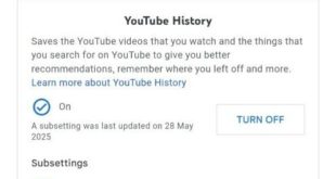 آموزش حذف سابقه یوتیوب