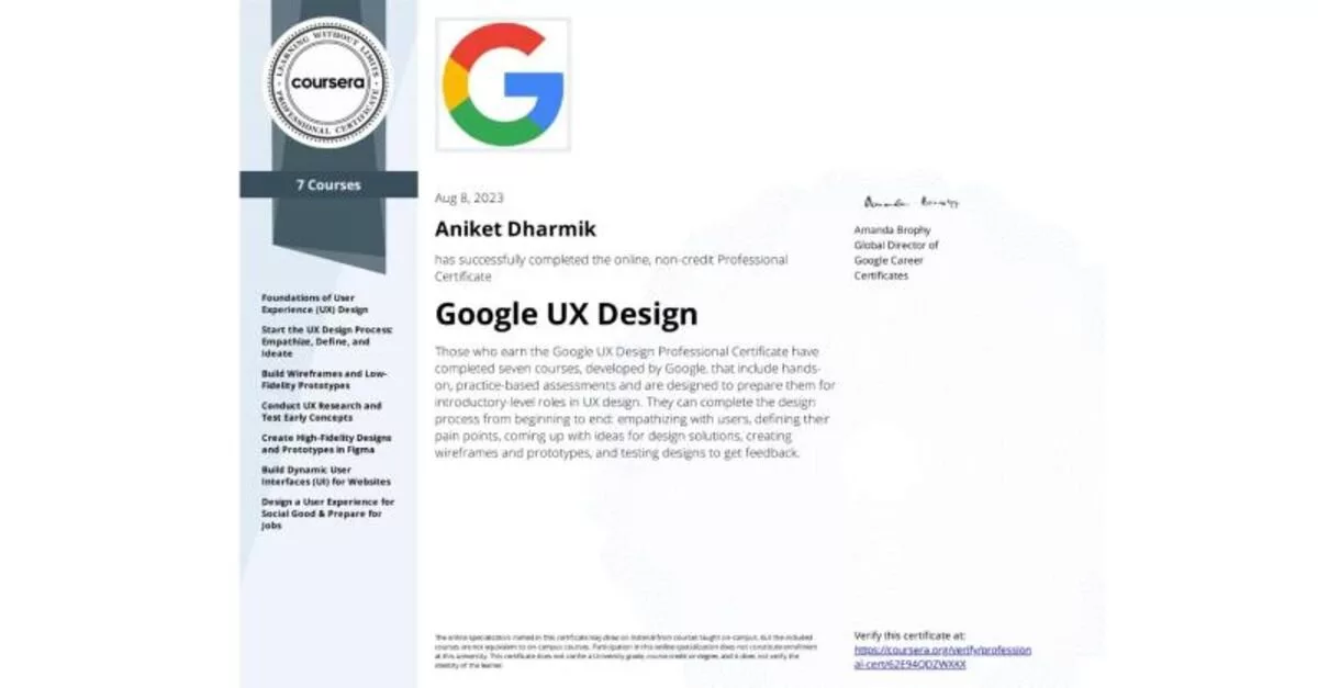 Google UX Design Professional Certificate