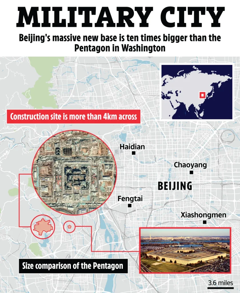 ابرشهر نظامی چین با مساحتی ۱۰ برابر پنتاگون_دلچسب 9 شهر نظامی پکن