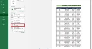راهنمای چاپ در اکسل