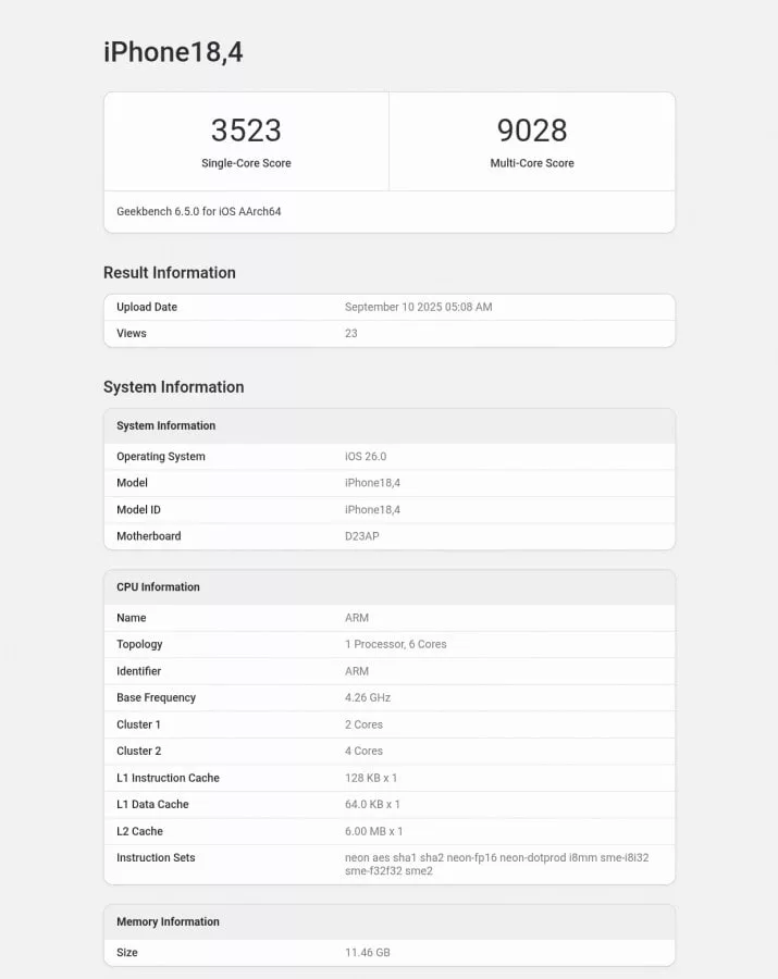 بنچمارک آیفون 17؛ پیشرفت کم CPU اما جهش بزرگ GPU_دلچسب 17 نتایج بنچمارک آیفون 17 ایر