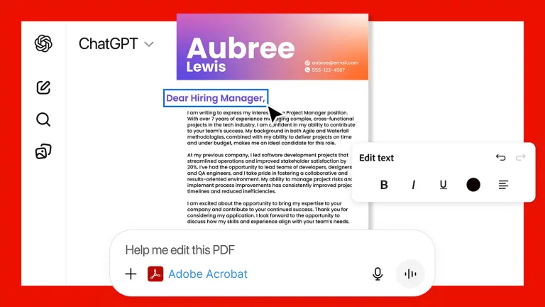 ChatGPT با ادوبی Acrobat